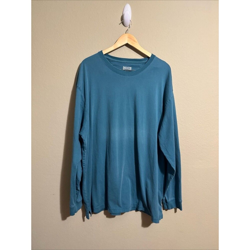 Duluth Trading Shirt Long Tail T Shirt Long Sleeve Shirt 2X Teal Casual Shirt